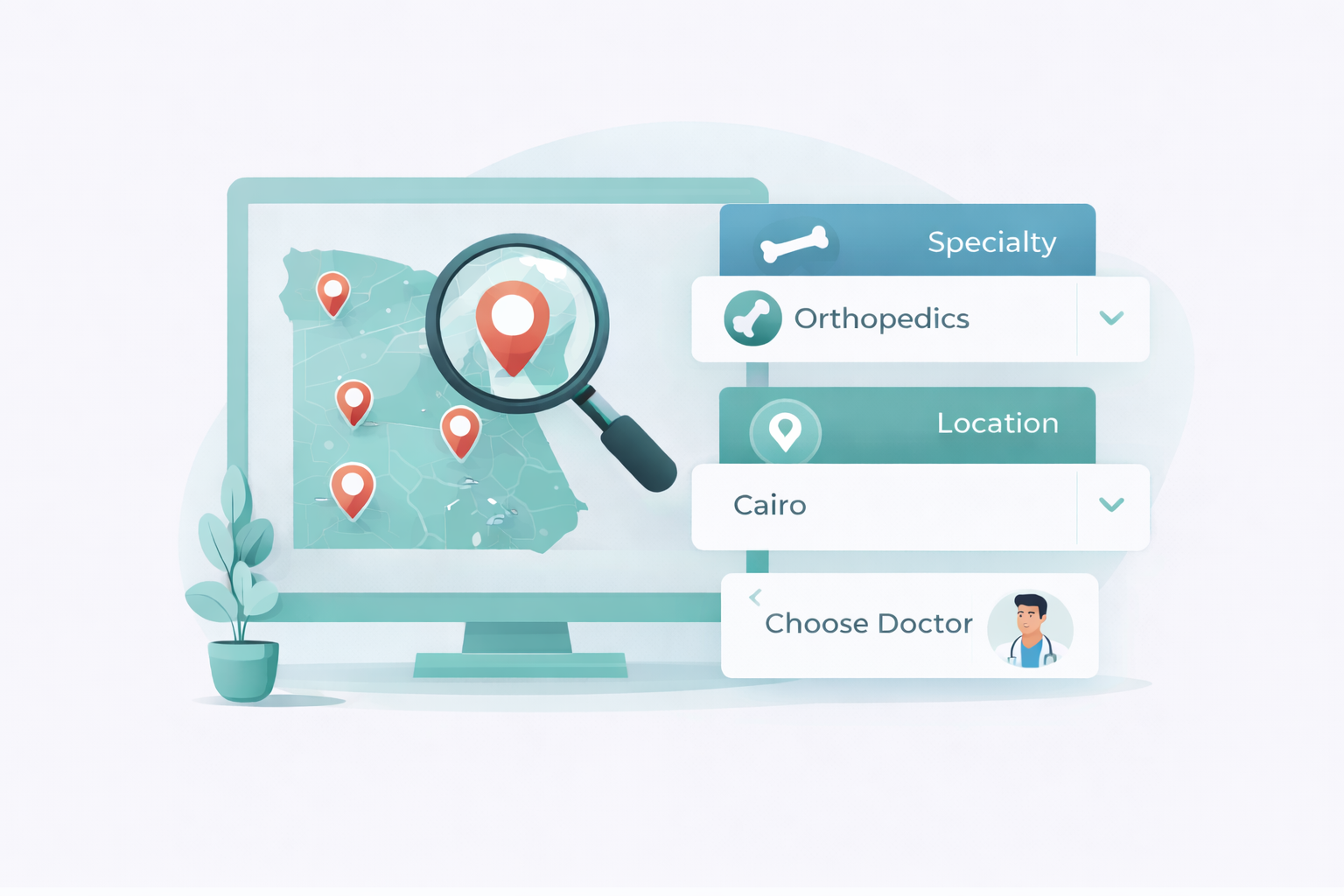 اختيار التخصص والمكان والدكتور